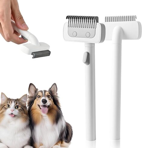 Cat Brush cat grooming supplies Gently Removes Loose Undercoat Mats, Tangled Hair and Soothes Skin. Ideal for Long and Short Haired Pets. (Blue) in Saudi Arabia