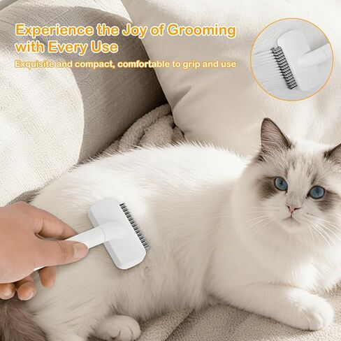 Cat Brush cat grooming supplies Gently Removes Loose Undercoat Mats, Tangled Hair and Soothes Skin. Ideal for Long and Short Haired Pets. (Blue) in Saudi Arabia