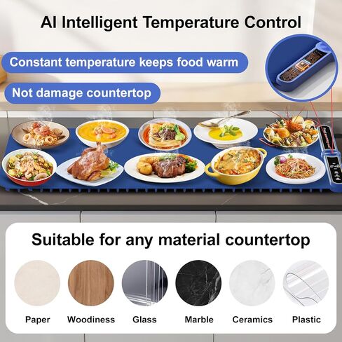 تدفئة طعام السيليكون للحفلات بوفيه XL: 32''x15 '' حصيرة دافئة كبيرة إضافية للطعام 450W كحد أقصى 248 درجة فهرنه in Saudi Arabia
