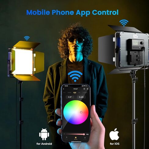 مجموعة إضاءة الفيديو Pixel P80 LED مع التحكم في التطبيق، 10 مشاهد قابلة للتطبيق RGB LED لوحة إضاءة الفيديو، 2500k-10000k CRI 97+ إضاءة التصوير الفوتوغرافي للاستوديو/الألعاب/البث/التكبير/التصغير/يوتيوب in Saudi Arabia