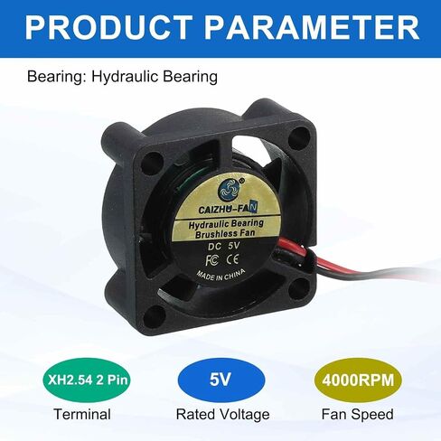 MECCANIXITY 2510 Fan 25mm x 10mm 1 Inch 24V Small Plastic Cooling Fan 2 Pin for Computer PC Case CPU Heatsink 3D Printer Desktop Cooling Router Server(2 PCS) in Saudi Arabia
