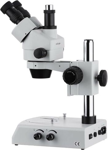 مجهر تكبير ستيريو ثلاثي العينيات احترافي من AmScope SM-2TZZ، عدسات WH10x وWH20x، تكبير 3.5X-180X، هدف تكبير 0.7X-4.5X، إضاءة هالوجين علوية وسفلية، حامل عمود، 110 فولت-120 فولت، يتضمن عدسات بارلو 0.5X و2.0X in Saudi Arabia