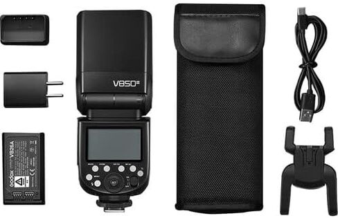 Godox V850II GN60 2.4G 1/8000s فلاش كاميرا مزامنة عالية السرعة Speedlite ضوء Speedlight وبطارية ليثيوم أيون 2000 مللي أمبير تتميز بوقت إعادة تدوير 1.5 ثانية و650 قوة كاملة لكاميرا Canon Nikon Pentax Olympas in Kuwait