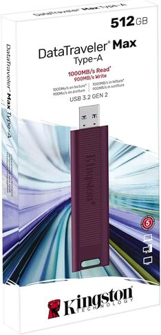 Kingston DataTraveler Max Type-A 256GB محرك فلاش USB عالي الأداء USB 3.2 Gen 2 ما يصل إلى 1000 برميل/الثانية تصميم غطاء منزلق DTMAXA/256GB in Kuwait
