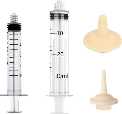 Pet Feeding Set-10 Pcs Silicone Feeding Nursing Nipple and 1ML/5ML/10ML Feeding Syringe, Pet Nursing Feeding Tools for Kittens Puppies Newborn Animals (1ml+5ml+10ml+10 Nipple) in Kuwait