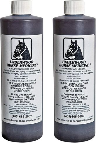 Underwood Horse Medicine Topical Wound Spray - 16 oz Refill Horse Wound Care Spray for Faster Healing of Scrapes, Cuts & Wounds - Horse First Aid Kit Must-Have for Equine, Pets, & Other Farm Animals in Kuwait