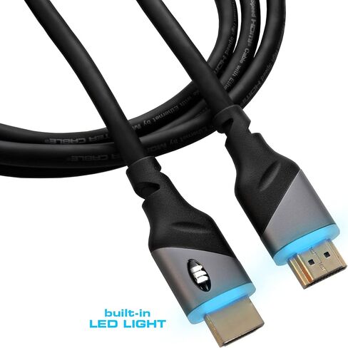 مونستر كيبل HDMI عالي السرعة 4 كيه اتش دي ار بطول 6 اقدام مع ضوء LED اخضر مدمج للالعاب والفيديو والكمبيوتر in Saudi Arabia