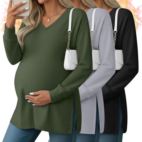 Huukaey 3 Pack Women Farmal Thermal Thermity Sleeve قمصان طويلة الأكمام in Saudi Arabia