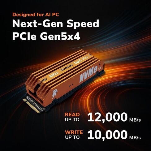 محرك الأقراص الصلبة الداخلي DATO ARES Dark Sword 2TB M.2 2280 PCIe Gen4x4 SSD للألعاب والمبدعين (يصل إلى 7200/6000 ميجابايت/ثانية) - أسود in Kuwait