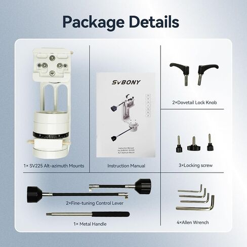 Svbony SV225 Alt-Asimuth Mount Mount الحاملة للحمل 10 كجم و SV225T للتلسكوب الفلكي ثلاثي القوائم ، بنية مجوفة CNC ، تلسكوب سريع التلسكوب للملاحظة الفلكية للمراقبة الفلكية in Saudi Arabia