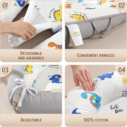 Hkai Baby Lounger-مقعد أرضي للطفل من القطن الناعم للمولود الجديد إلى 24 شهرًا ، أساسيات الأطفال المحمولة للبنين والبنات ، وسادة صالة الأطفال الصديقة للسفر in Kuwait