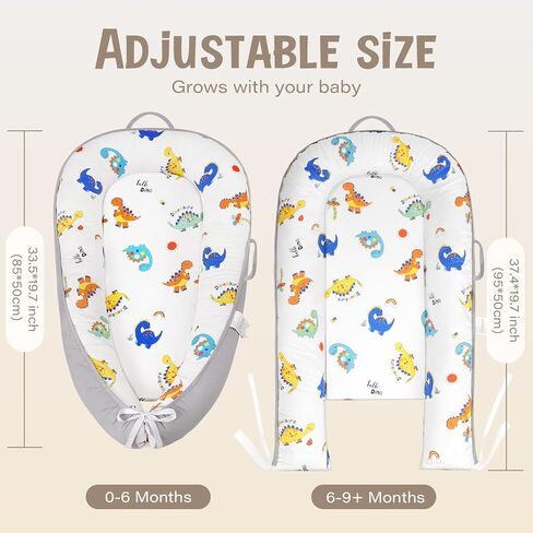 Hkai Baby Lounger-مقعد أرضي للطفل من القطن الناعم للمولود الجديد إلى 24 شهرًا ، أساسيات الأطفال المحمولة للبنين والبنات ، وسادة صالة الأطفال الصديقة للسفر in Kuwait