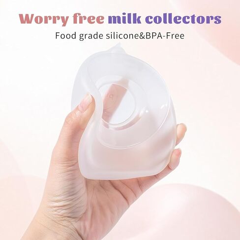 2 PCS Silicone Breast Milk Collectors for Breastfeeding，2.5oz/75ml Silicone Hands Free Breast Pump ，BPA-Free Soft Breast Shel，Breastfeeding Essentials in Saudi Arabia