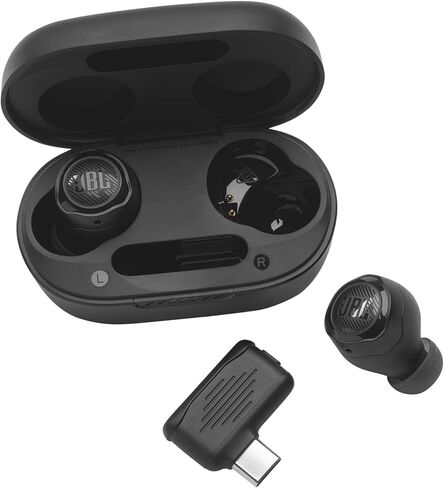 سماعات أذن JBL Quantum TWS للألعاب بخاصية إلغاء الضوضاء (لاسلكية أو بلوتوث 2.4 جيجا هرتز)، أسود، صغير in Saudi Arabia