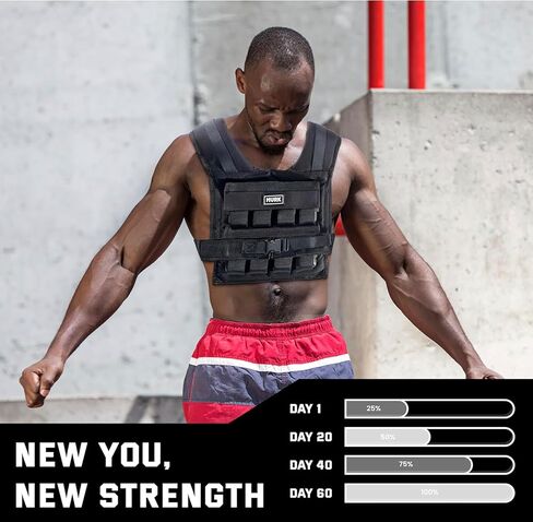 MVRK Adjustable Weighted Vest Men 35lbs - Weighted Workout Vest With Iron Weights, Heavy Duty Weighted Exercise Vest For Functional Training, Slim Design Weighted Running Vest, Weight Vest for Men and Women in Kuwait