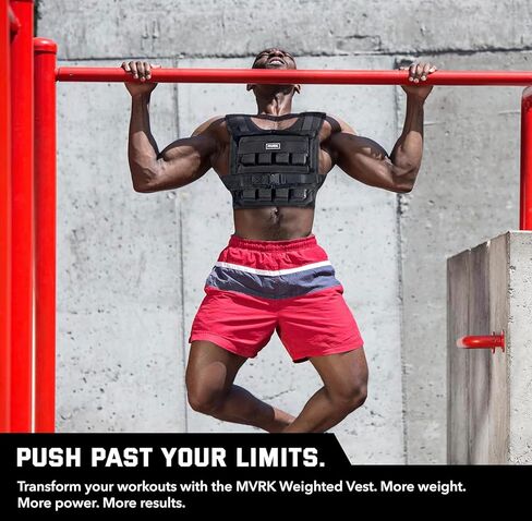 MVRK Adjustable Weighted Vest Men 35lbs - Weighted Workout Vest With Iron Weights, Heavy Duty Weighted Exercise Vest For Functional Training, Slim Design Weighted Running Vest, Weight Vest for Men and Women in Kuwait