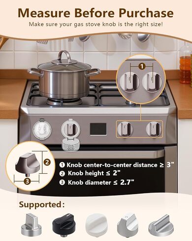 Stove Knob Covers - 5 Pack Heat Resistant Gas Stove Knob Covers with Child Proof Lock & Strong Adhesive, Oil-Proof Oven Knob Covers with Semi-Transparent Design, Black in Saudi Arabia
