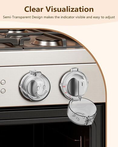 Stove Knob Covers - 5 Pack Heat Resistant Gas Stove Knob Covers with Child Proof Lock & Strong Adhesive, Oil-Proof Oven Knob Covers with Semi-Transparent Design, Black in Saudi Arabia