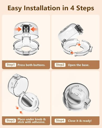 Stove Knob Covers - 5 Pack Heat Resistant Gas Stove Knob Covers with Child Proof Lock & Strong Adhesive, Oil-Proof Oven Knob Covers with Semi-Transparent Design, Black in Saudi Arabia
