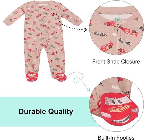 Magic Threadz Disney Baby Boys Quilted Footed Coveralls – Toy Story, Cars, Winnie the Pooh & Spiderman Infant (0/3M–6/9M) in Saudi Arabia