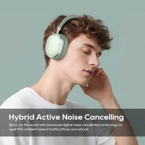 سماعات إيقاع NiceComfort 95 Hybrid المانعة للضوضاء، سماعة رأس بلوتوث لاسلكية مع وضع الشفافية، صوت عالي الدقة in Kuwait