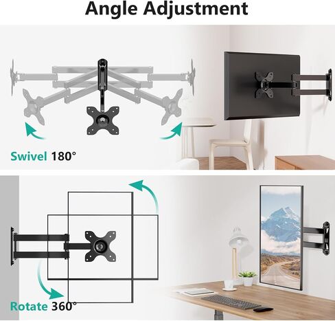 WALI RV TV Mount, Lockable TV Wall Mount for Camper Trailer Motor Home, Full Motion Anti-Vibration Arm for 13-43 inch LED, LCD Flat Screens and Monitors, up to 33lbs (1343LK) in Kuwait