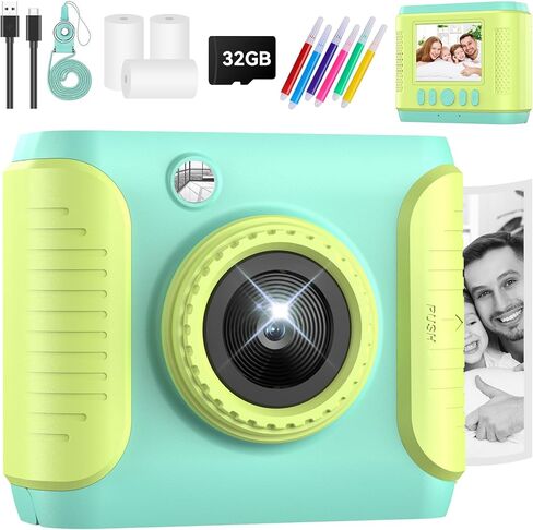 Instant Print Camera for Kids,2.4 Inch Screen Kids Instant Cameras,Christmas Birthday Gifts for Girls Age 3-12, Portable Toddler Toy for 3 4 5 6 7 8 9 10 11Year Old Girls Boys Pink in Saudi Arabia