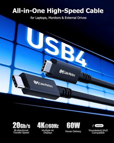 Cable Matters 20Gbps Active USB4 Cable, 16.4ft / 5m in Saudi Arabia