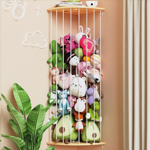 Stuffed Animal Storage Zoo with Wheels and Bee Light Strip, 55.12inch Large Wooden Stuffed Animal Storage & Organizer with Elastic Cords Kids Plush Toy Storage for Nursery Playroom Bedroom in Saudi Arabia