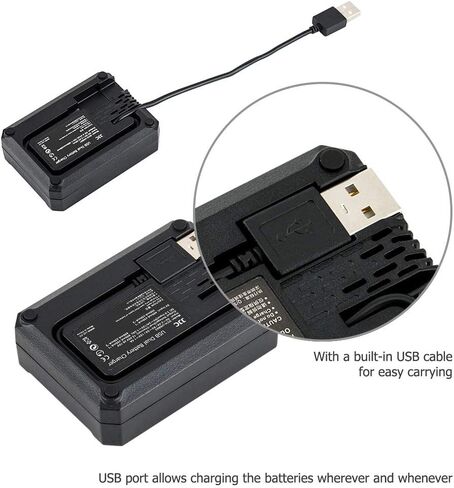 شاحن بطارية مزدوج USB لفوجي فيلم X100V وX-PRO3 وX-PRO2 وX-T3 وX-T2 وX-T1 وX-T30 وX-T20 وX-T10 وX-T200 وX-T100 وX-A7 وHS50EXR وHS33EXR لفوجي NP-W126 S بطارية in Saudi Arabia