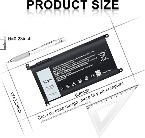 بطارية كمبيوتر محمول بديلة جديدة طراز WDX0R لأجهزة Dell Inspiron 15 5000 5567 5570 5565 5568 5578 7000 7560 7570 7573 7569 7579 13 5368 5378 7378 17 5765 5767 5770 سلسلة بطارية الكمبيوتر المحمول تناسب 3CRH3 T 2JX4 FC92N in Kuwait