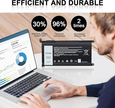 بطارية كمبيوتر محمول بديلة جديدة طراز WDX0R لأجهزة Dell Inspiron 15 5000 5567 5570 5565 5568 5578 7000 7560 7570 7573 7569 7579 13 5368 5378 7378 17 5765 5767 5770 سلسلة بطارية الكمبيوتر المحمول تناسب 3CRH3 T 2JX4 FC92N in Kuwait