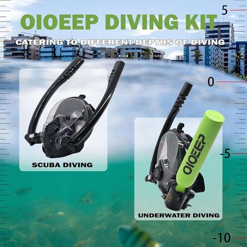 OIOEEP Mini Scuba Diving Tank with Sub-Mask, 0.5L Dive Portable Lungs Kit，Underwater Breathing System for Family, Party and Trip Perfect Professional Diving Packages(Black) in Saudi Arabia
