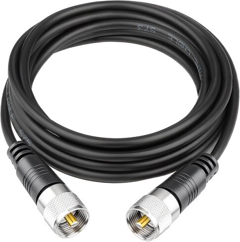 RG58 Coax Cable, CB Antenna Coaxial Cables, 10ft PL 259 UHF Male to Male Cable, 50 Ohm Low Loss for HAM Radio Antenna in Kuwait