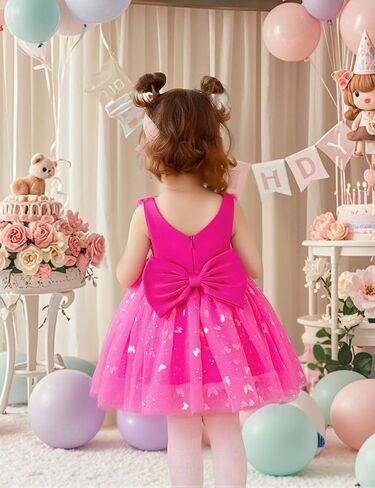 Baby Girls Tulle Dress Shiny Butterfly Birthday Princess Wedding Pageant Dress Tutu Party Dresses for 12M-5Y in Saudi Arabia