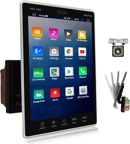 2G+32G Double Din Android Car Radio with GPS Navigation, 9.5 Inch Vertical Touch Screen Car Radio with Mirror Link, WiFi, FM/RDS, Bluetooth, SWC, USB/RCA Input, Car Audio Receiver with Backup Cam in Kuwait