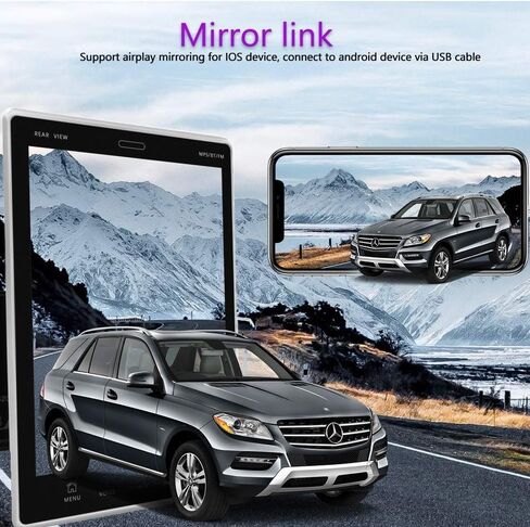 2G+32G Double Din Android Car Radio with GPS Navigation, 9.5 Inch Vertical Touch Screen Car Radio with Mirror Link, WiFi, FM/RDS, Bluetooth, SWC, USB/RCA Input, Car Audio Receiver with Backup Cam in Kuwait