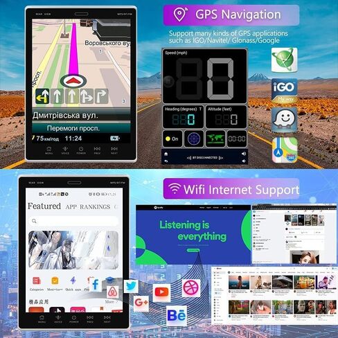 2G+32G Double Din Android Car Radio with GPS Navigation, 9.5 Inch Vertical Touch Screen Car Radio with Mirror Link, WiFi, FM/RDS, Bluetooth, SWC, USB/RCA Input, Car Audio Receiver with Backup Cam in Kuwait