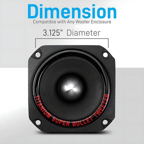 Pyramid 1" Audio Car Tweeter Speaker - Aluminum Die-Cast Frame, 300 Watt Peak, 2k-20kHz Frequency Response, 4 to 8 Ohm, Heavy Duty 30 oz. Magnet Structure - 1 Tweeter - Pyramid TW44, Black, One Size in Saudi Arabia
