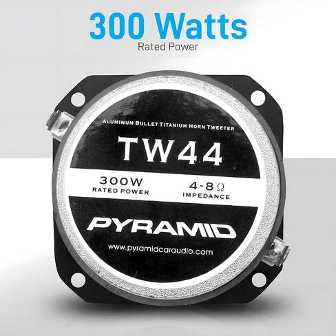 Pyramid 1" Audio Car Tweeter Speaker - Aluminum Die-Cast Frame, 300 Watt Peak, 2k-20kHz Frequency Response, 4 to 8 Ohm, Heavy Duty 30 oz. Magnet Structure - 1 Tweeter - Pyramid TW44, Black, One Size in Saudi Arabia