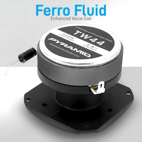 Pyramid 1" Audio Car Tweeter Speaker - Aluminum Die-Cast Frame, 300 Watt Peak, 2k-20kHz Frequency Response, 4 to 8 Ohm, Heavy Duty 30 oz. Magnet Structure - 1 Tweeter - Pyramid TW44, Black, One Size in Saudi Arabia