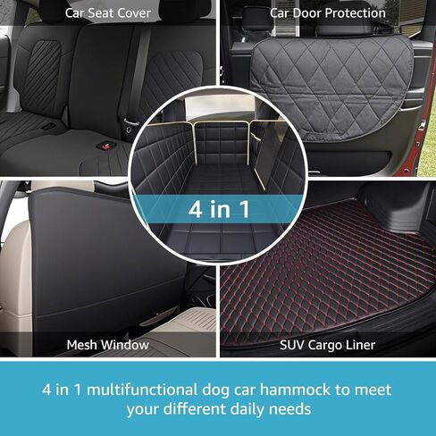 Lassie Dog Car Hammock for 2020-2023 Tesla Model Y/2018-2023 Model 3,Dog Car Seat Cover for Back Seat with 4 Headrests, 100% Waterproof Car Seat Protector for Dogs in Kuwait