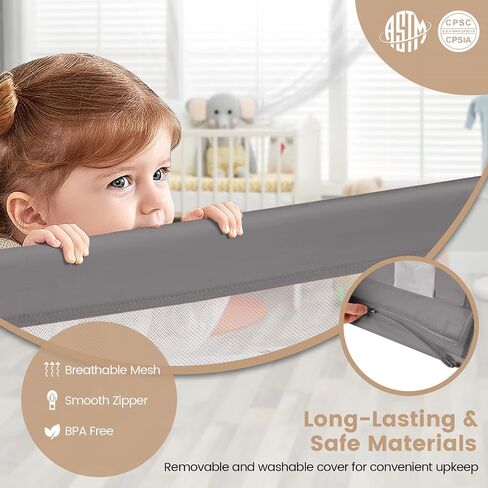 HONEY JOY Bed Rail for Toddlers, 71-in Extra Long, Portable Safety Bed Guardrail w/Double Safety Child Lock, Foldable Baby Bed Rail Guard, Fit King & Queen Full Twin Size Bed Mattress(Pink, Pack 1) in Saudi Arabia