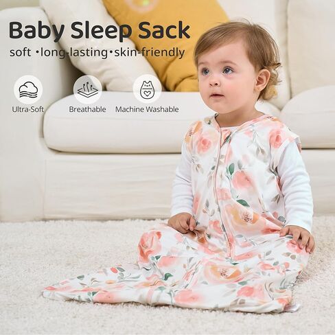 Baby Sleep Sack 18-24 Months, 0.5 TOG Wearable Blanket for Baby Boy and Girl, 2-Way Zipper Toddler Sleeping Bag 2 Pack, Lightweight Sleep Sacks Pink Rainbow（X-Large） in Saudi Arabia