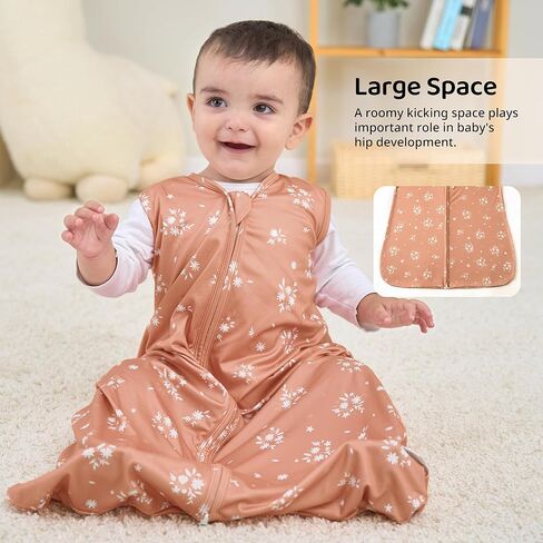 Baby Sleep Sack 18-24 Months, 0.5 TOG Wearable Blanket for Baby Boy and Girl, 2-Way Zipper Toddler Sleeping Bag 2 Pack, Lightweight Sleep Sacks Pink Rainbow（X-Large） in Saudi Arabia