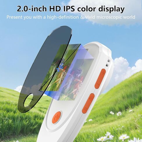 Digital Microscope for Kids, Handheld Microscope with 2.0" IPS Screen,500X,8 Adjustable LEDs,Digital Magnifying Glass for Insect Plant Leaf Observation,Magnifying Glass for Coins Small Fonts in Kuwait