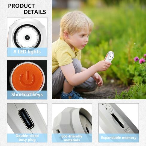Digital Microscope for Kids, Handheld Microscope with 2.0" IPS Screen,500X,8 Adjustable LEDs,Digital Magnifying Glass for Insect Plant Leaf Observation,Magnifying Glass for Coins Small Fonts in Kuwait