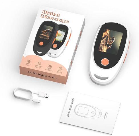 Digital Microscope for Kids, Handheld Microscope with 2.0" IPS Screen,500X,8 Adjustable LEDs,Digital Magnifying Glass for Insect Plant Leaf Observation,Magnifying Glass for Coins Small Fonts in Kuwait