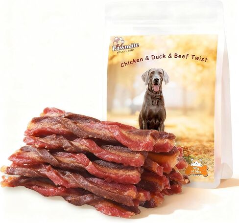 Pawmate Chicken Jerky Twist Strips for Dogs, Natural Healthy Low Fat Real Chicken Cuts Training Dog Treats with Taurine 10.58oz in Kuwait