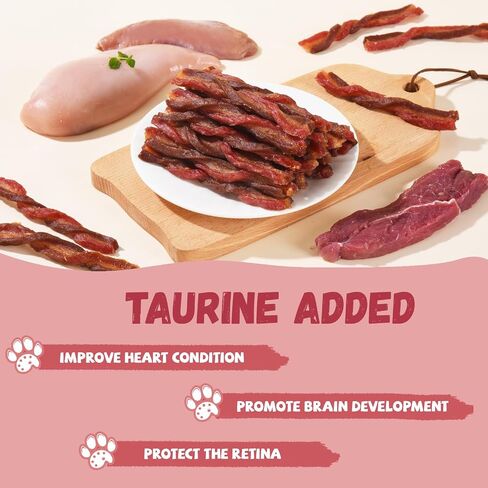 Pawmate Chicken Jerky Twist Strips for Dogs, Natural Healthy Low Fat Real Chicken Cuts Training Dog Treats with Taurine 10.58oz in Kuwait
